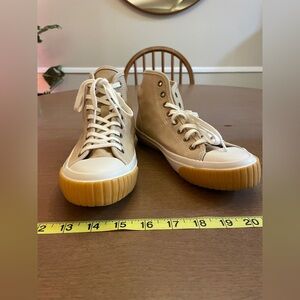 J. Crew Cream Thick Canvas High-Top Sneakers